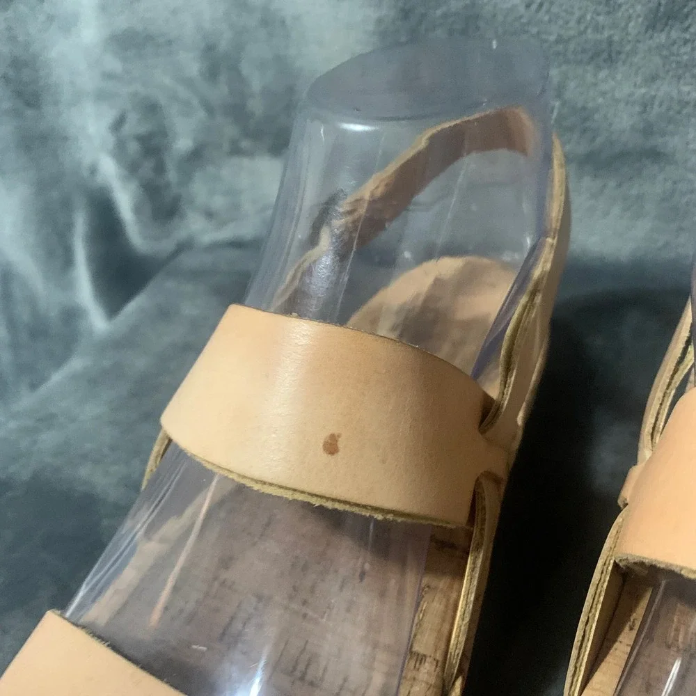 Korks Kork-Ease Pink Leather Cork Platform Wedge Sandals Q32206 CBTB16 Mens 6.5M